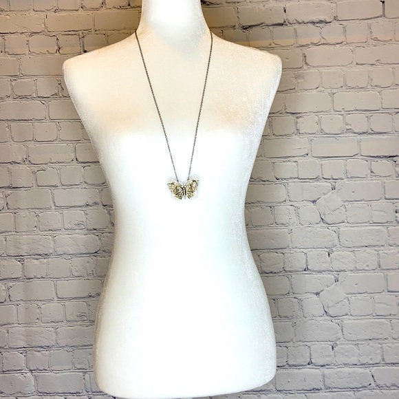 Metallic Butterfly Necklace with Extender - Picture 3 of 3